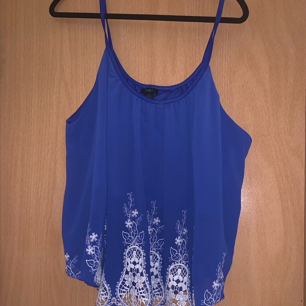 Royal Blue Chiffon Blouse